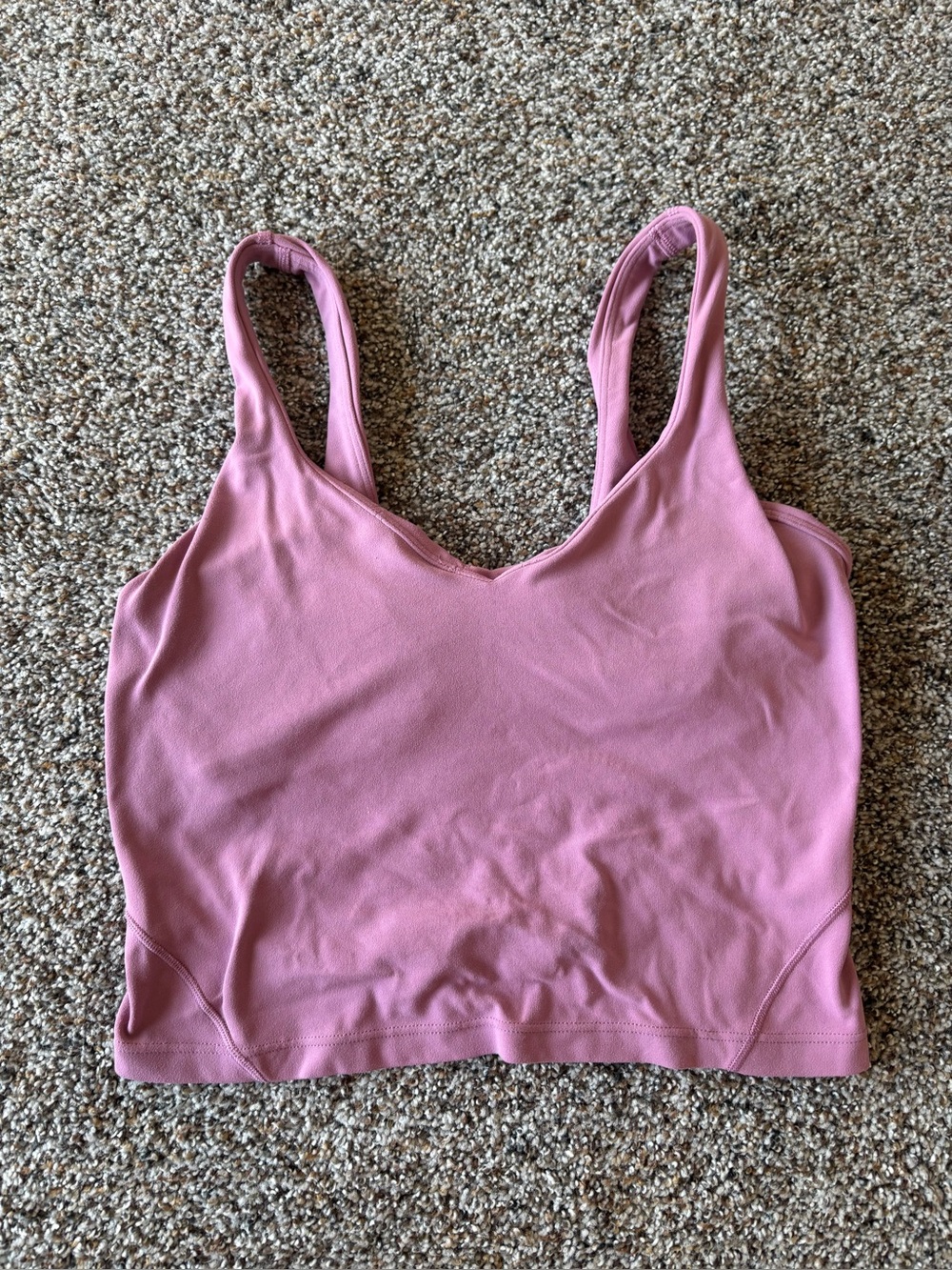 Lululemon Like a Cloud Long Line Bra Size 6 Pink Mauve Yoga Bra